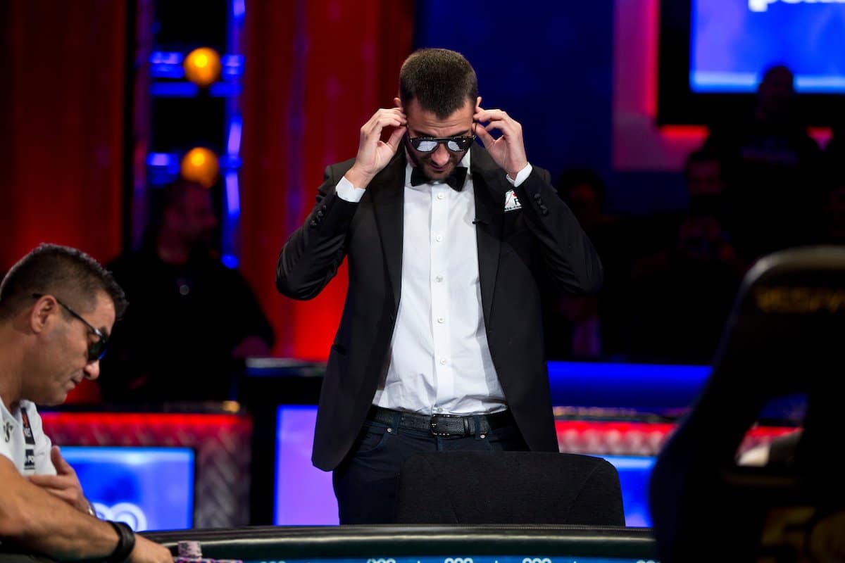 Dario Sammartino playing poker wearing a black hoodie